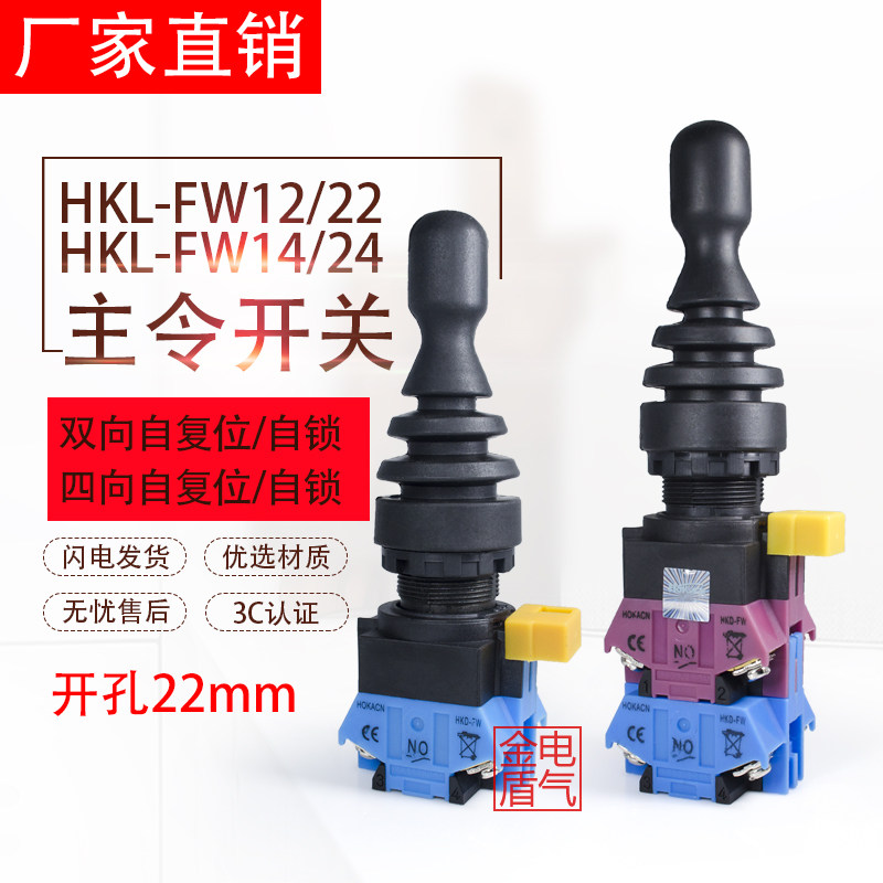 双向四向自复位自锁十字开关HKL-FW22/12/14/24 摇杆开关主令开关