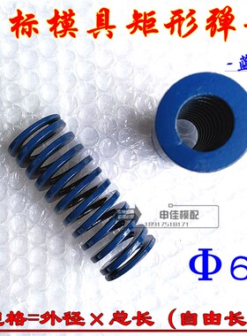 模具弹簧 蓝色弹簧 兰色矩形压簧 65Mn短距日标弹簧 60*60-300mm