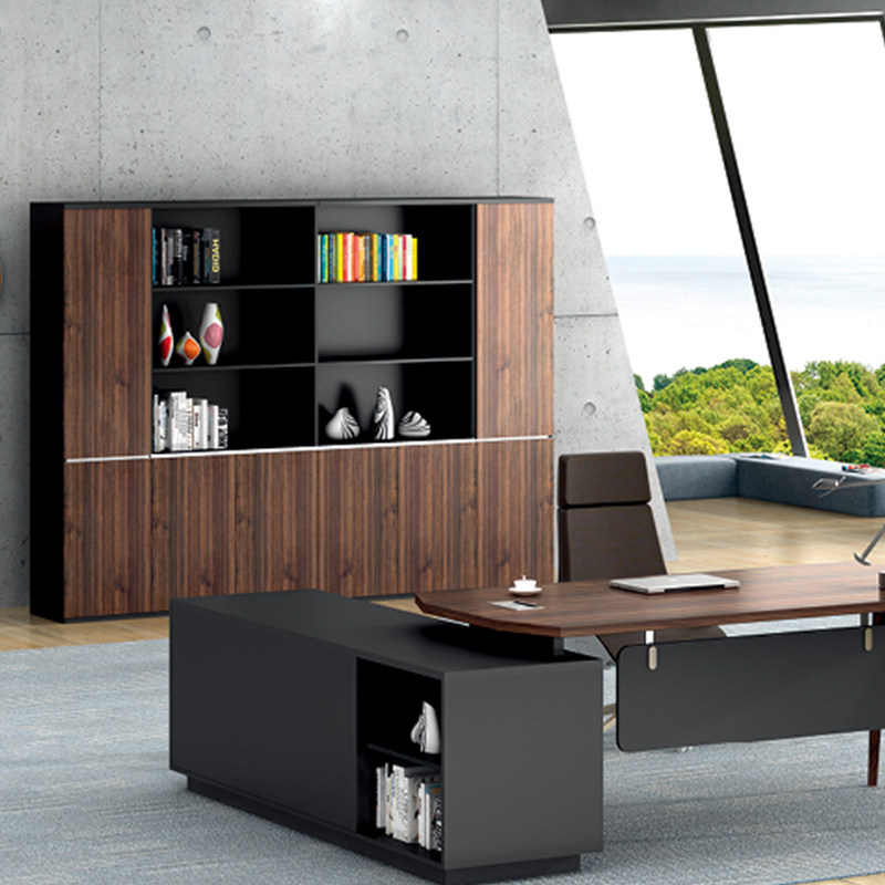 新款简约时尚办公家具老板桌大班桌主管桌经理桌钢木老板办公桌椅