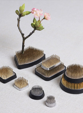 铜针剑山花插花艺插花用具花器加固底座专业花道器具套组茶道配件