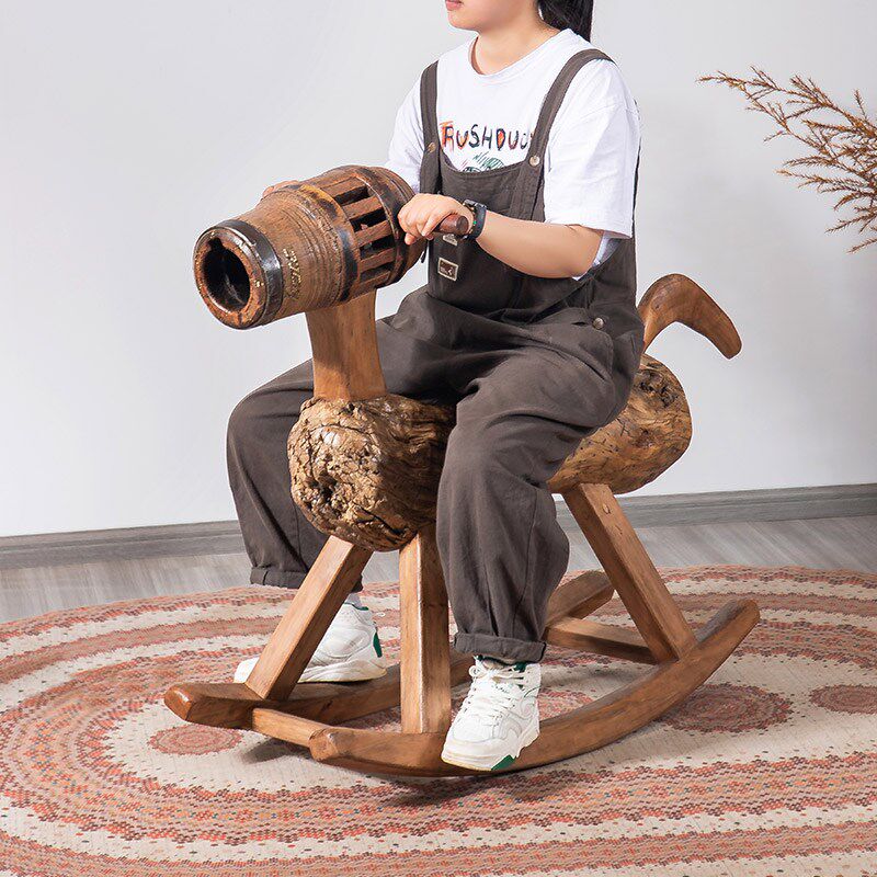 实木木马儿童摇摇马幼儿玩具木质大人可坐一周岁宝宝生日礼物男孩