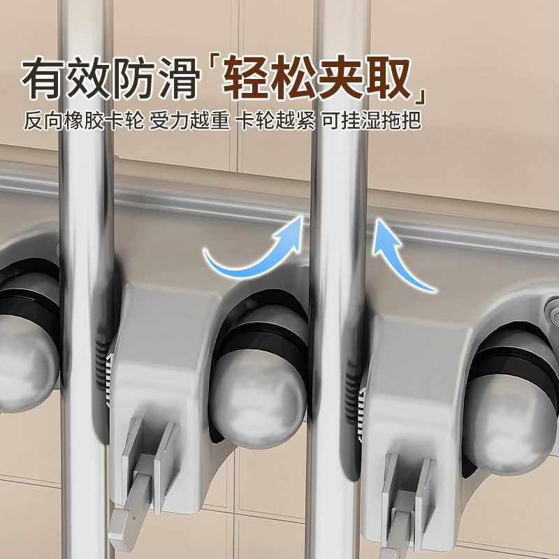 可移动拖把架不锈钢商用t扫帚置物收纳清洁工具沥水架拖布架保洁
