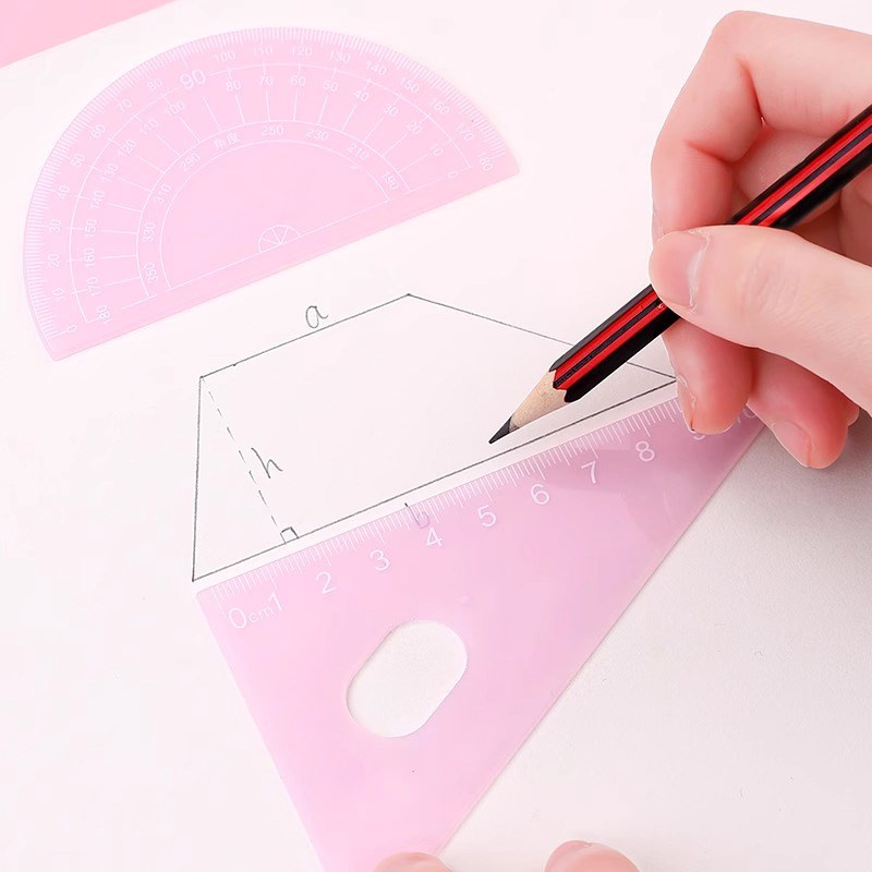简约学习套d装尺子套装套尺直尺小学生用品儿童学习三角板四件套