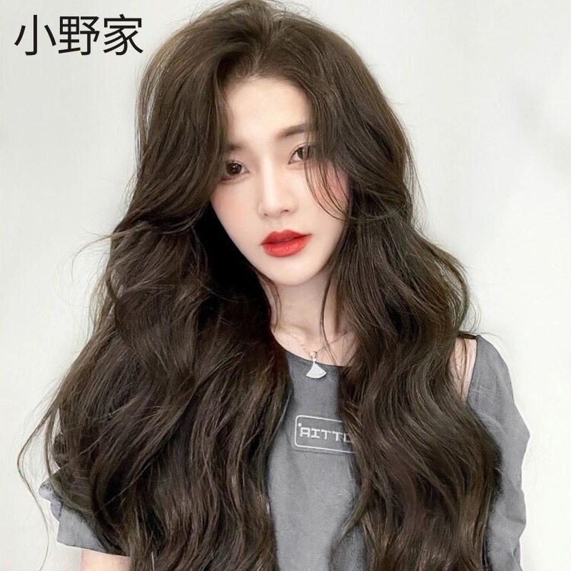 假发女真发自然全头式长发中分轻薄蕾丝递针工艺长卷发时尚大波浪