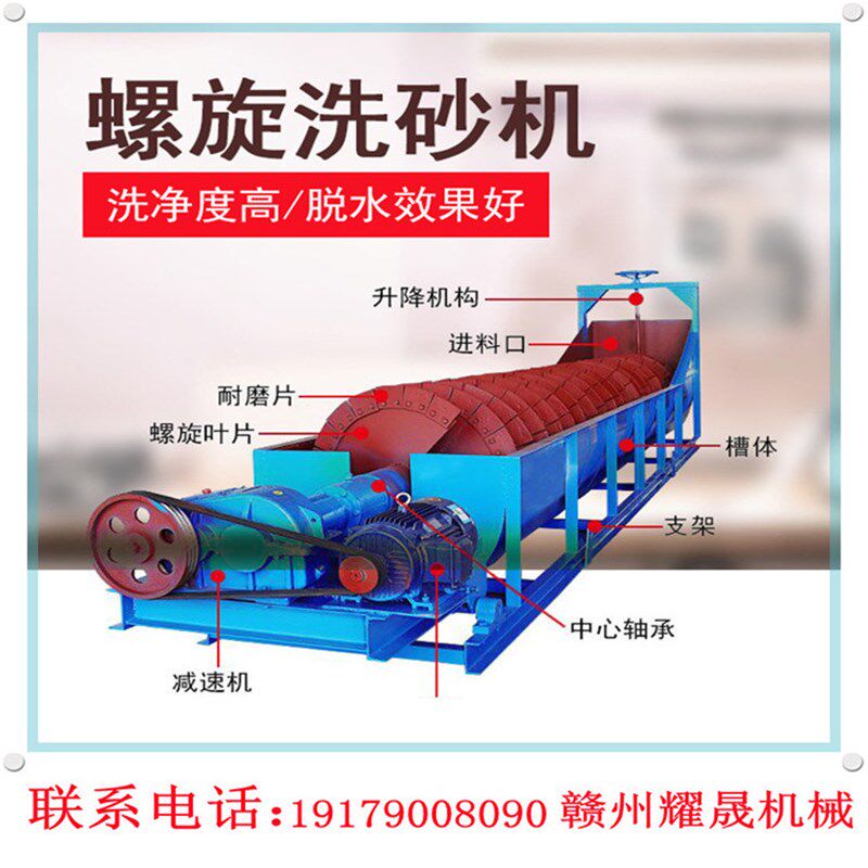 螺旋洗沙机设备大型鹅卵石洗石机蛟龙小I型移动式筛洗矿一体洗砂