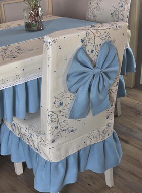 简约蓝色高档椅子套罩座椅t套餐桌凳子套加厚可拆洗椅子座套罩家