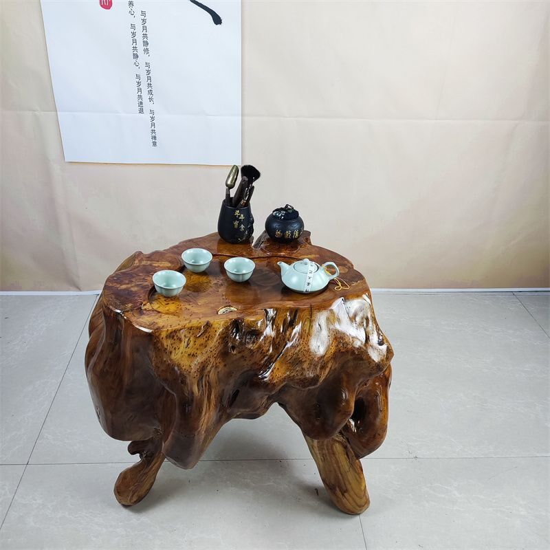 根雕茶台树根实木茶几原木家用客厅茶海桌子木P雕树桩小型阳台茶