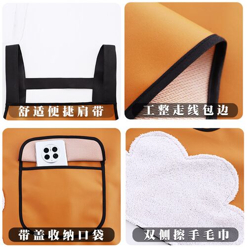 时尚厨房家用免洗PU防水防油围裙定制Flogo印字餐饮专用工作服围
