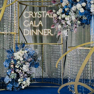 亚克力冰锥珠串婚庆道具仿水晶长条三角条珠帘婚礼用Y品珠链子成