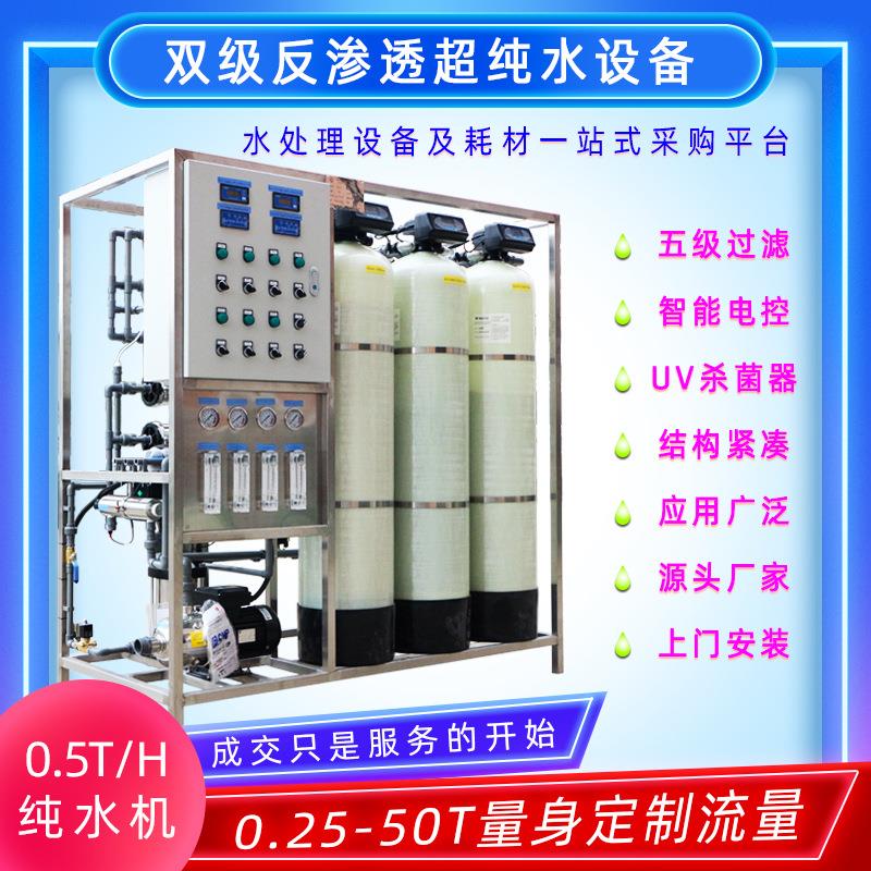直销嘉兴上海工业锅炉软化去离子水纯水机0.5吨双级ro反渗透设备