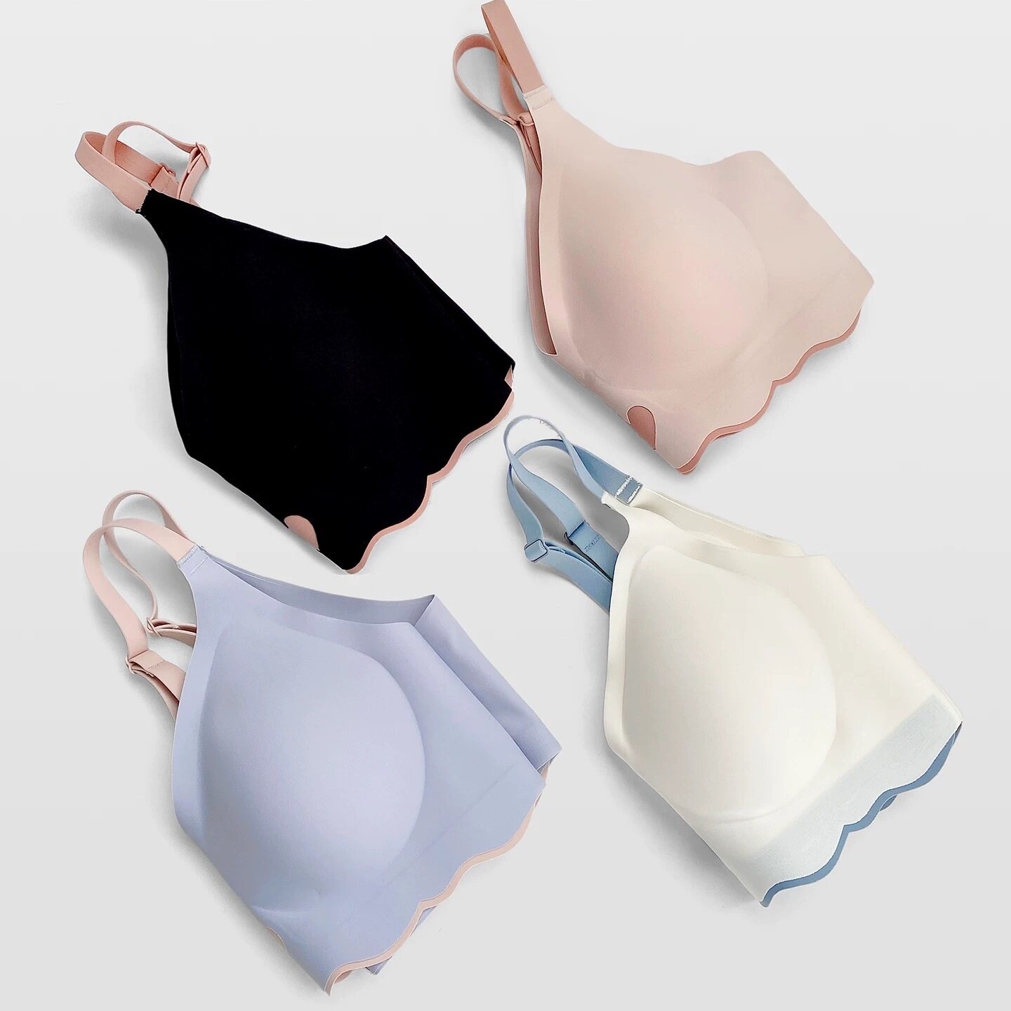 Curra Kstin云感无痕隐形无钢圈小胸聚拢果冻条文胸罩内衣女D