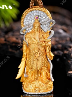 黄金色珠宝新中式吊坠设计款项链