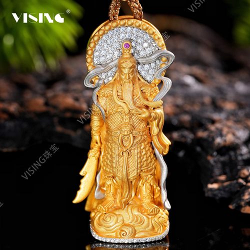 黄金色珠宝新中式吊坠设计款项链