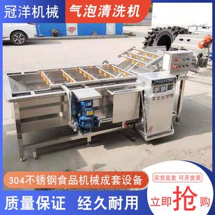 全自动果蔬清洗机 苹果桃子气泡清洗设备 商用大型不锈钢洗果机