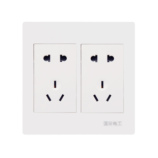 120型开关插座大面板10孔五孔六孔100墙壁国际电工品牌宿舍用5孔6