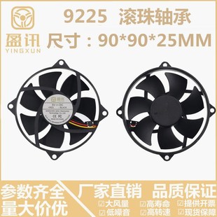 12V 24V 5V测速功能93 CPU风扇 盈讯 25MM 9225圆形双滚珠