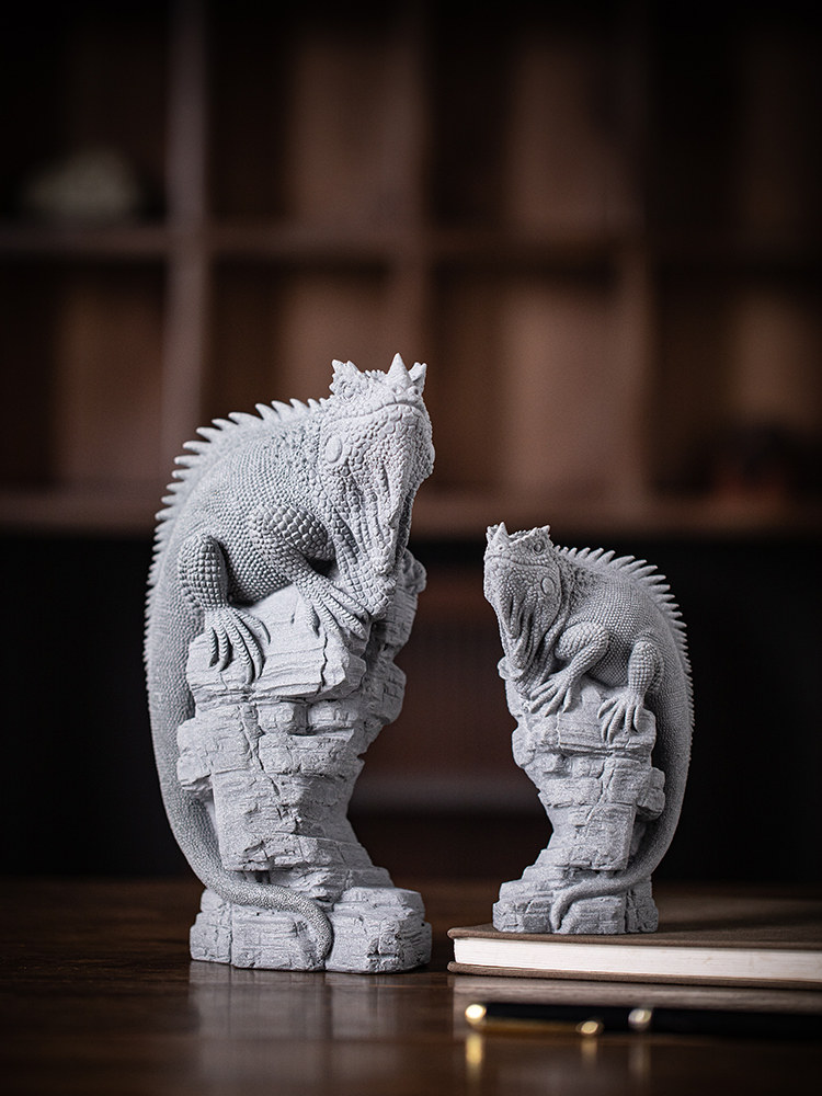 中式覆古变色龙蜥蜴茶宠摆件假山盆栽鱼缸造景园艺微景观桌面装饰