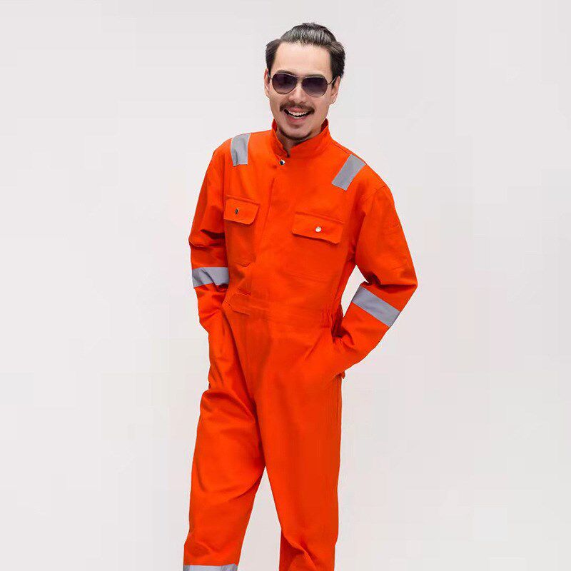 工作服全棉加厚磨毛防q尘连体衣船厂电焊车间机修厂服双头拉链劳