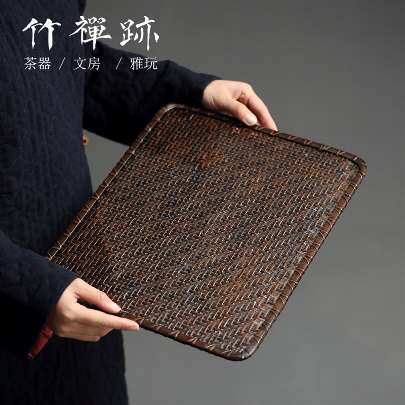 竹禅迹竹编茶垫 n茶具茶道配件茶室隔茶垫茶盘垫茶席功夫茶垫竹