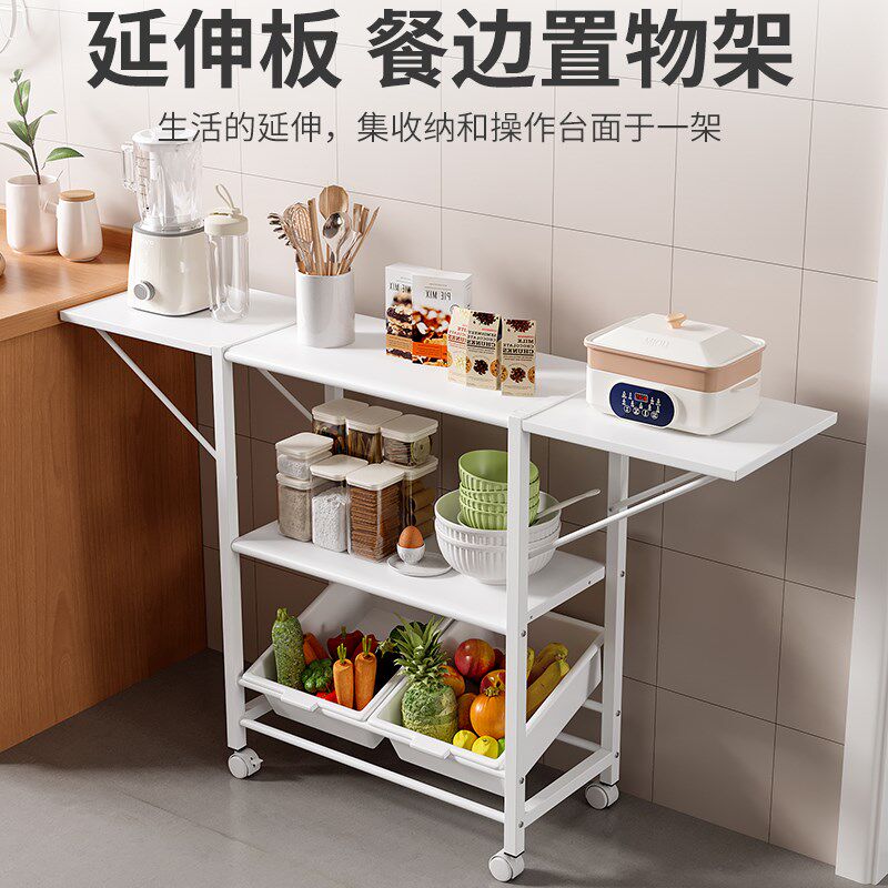 厨房置物架落地h多层微波炉咖啡机锅具收纳架餐边柜移动推车喂养