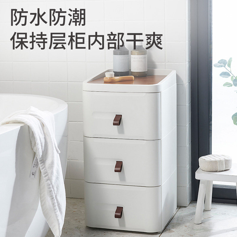 床头柜抽屉式床边柜n子收纳柜塑料衣柜斗柜三层加厚整理柜卧室储
