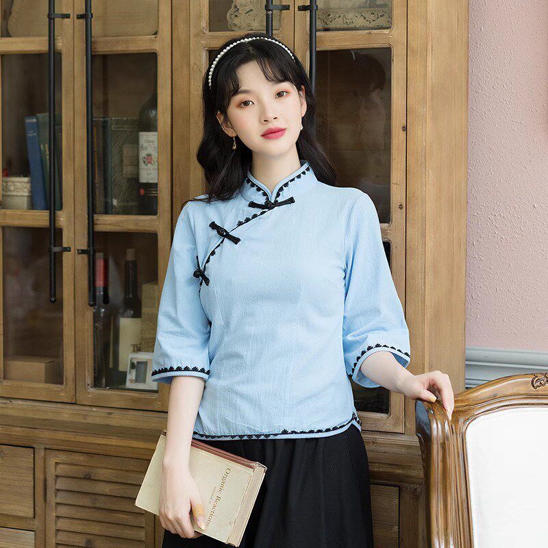 唐装现代改良中国风复古学生汉服女民国风毕业班服演出服学生套装