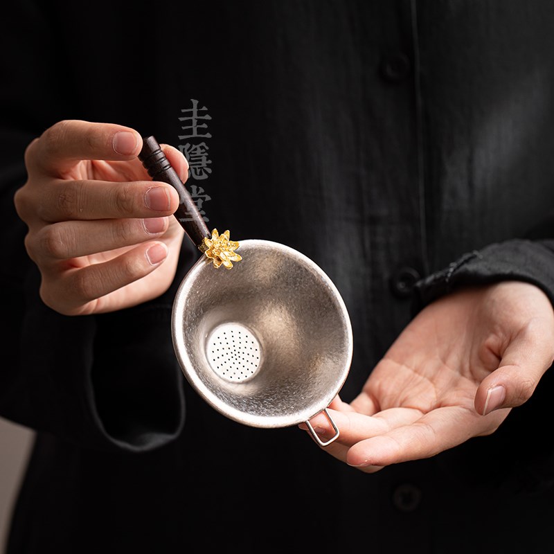 圭隐堂纯钛茶漏茶滤茶叶滤茶器茶水分离茶K隔公道杯过滤网茶道零