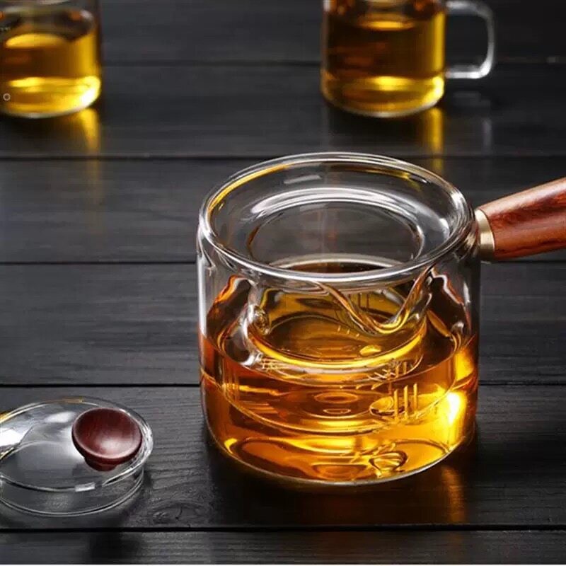 日式侧把玻璃茶h壶耐高温加厚煮泡多用水壶电陶炉煮茶器带滤网水