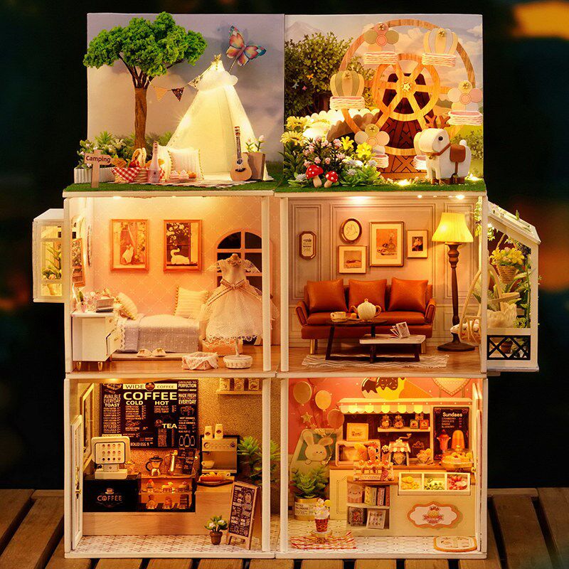 diy小屋手工制作小房子场景模型建筑玩具成人解闷创意生日礼物女