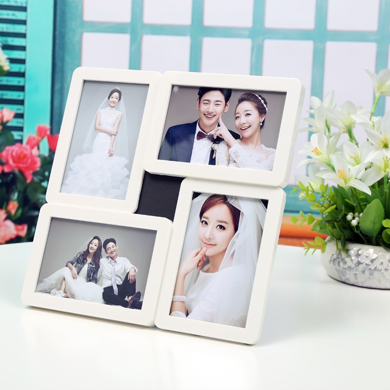 简约现代寸相框相架摆台挂墙照片墙儿童婚纱影楼四宫格组合框