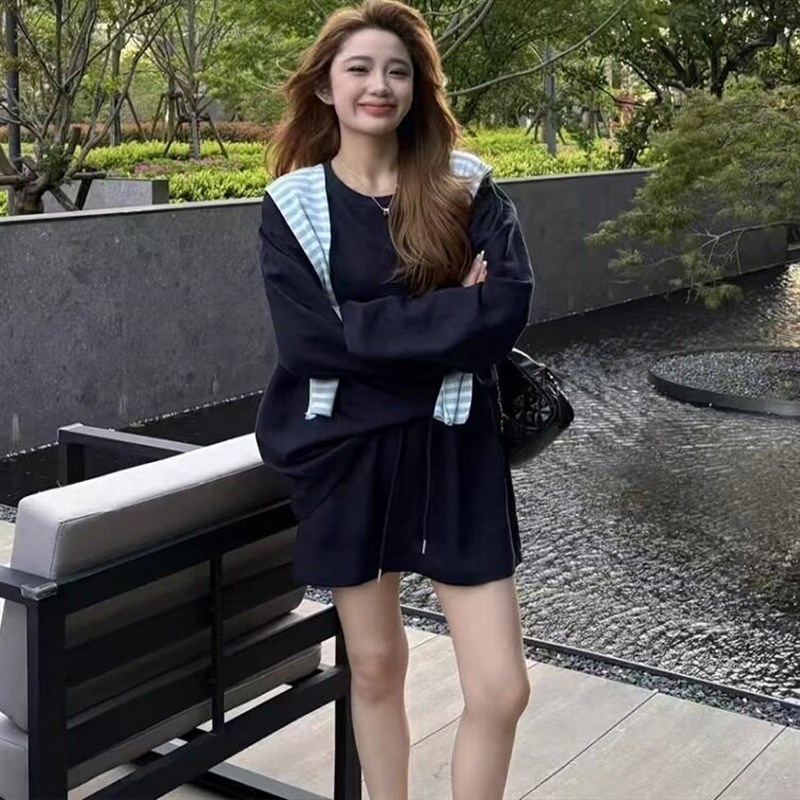 韩系高级防晒T恤罩衫女2025夏爆款宽松透气短裙时尚两件套百搭薄