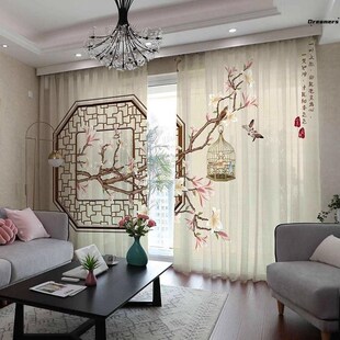 宋式美学窗帘新中式定制窗帘复古客厅卧室落地窗纱帘古风茶室厂家