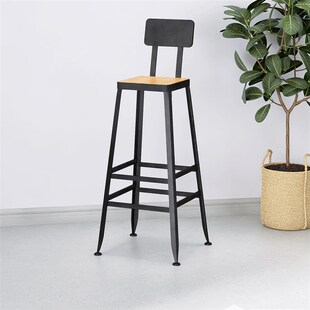 酒吧椅吧台椅高脚凳北欧式 铁艺实木现代简约家用桌子靠背吧凳1252