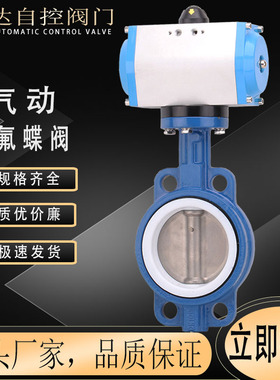 气动四氟对夹蝶阀 DN40 50 65 80 100 125 150 200 250 300耐腐蚀
