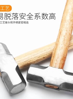 德国进口八角锤重型砸墙拆墙建筑大铁锤方头木柄榔头工具多功能石