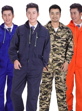 夏季薄款耐脏连体工作服带帽防脏防污服连体衣喷漆连体服养殖场服