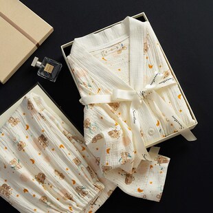 纱布月子服夏季薄款产后5月份7孕妇睡衣哺乳春秋纯棉产妇大码住院