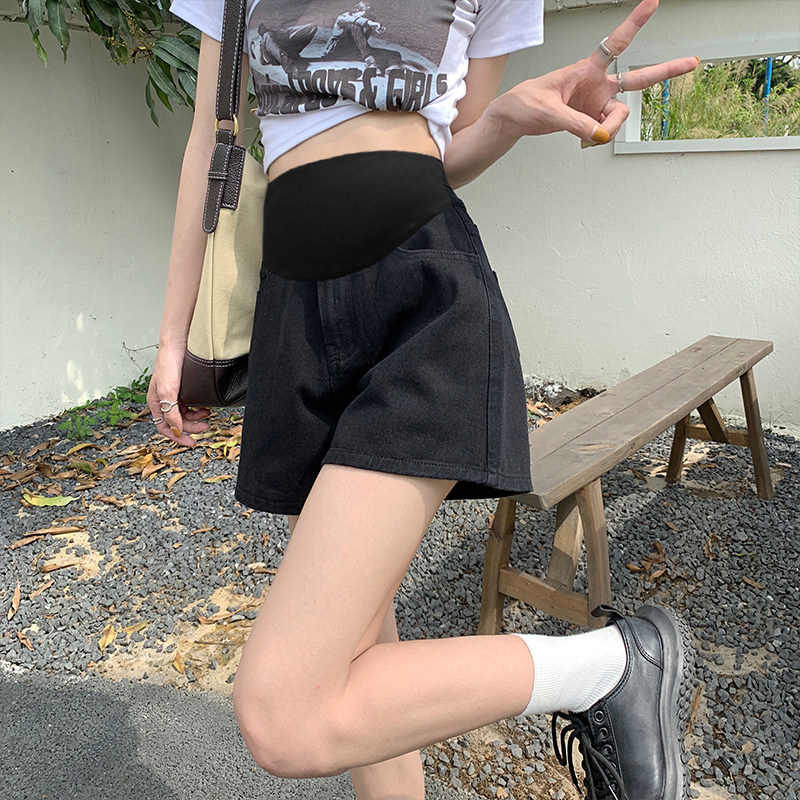 孕妇裤子夏季薄款小个子夏款牛仔裤孕妇短裤女夏装外穿大码打底裤