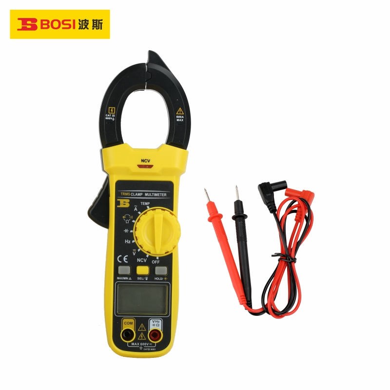 波斯自动量程三位半600A交流钳形表钳型表钳型电流表电容BS471113