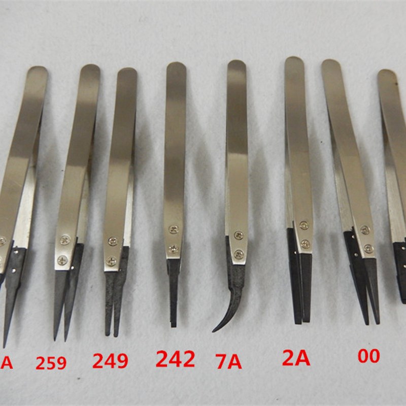 防静电可换头直头弯头镊子不锈钢镊子ESD-259A/7A/00/250/249