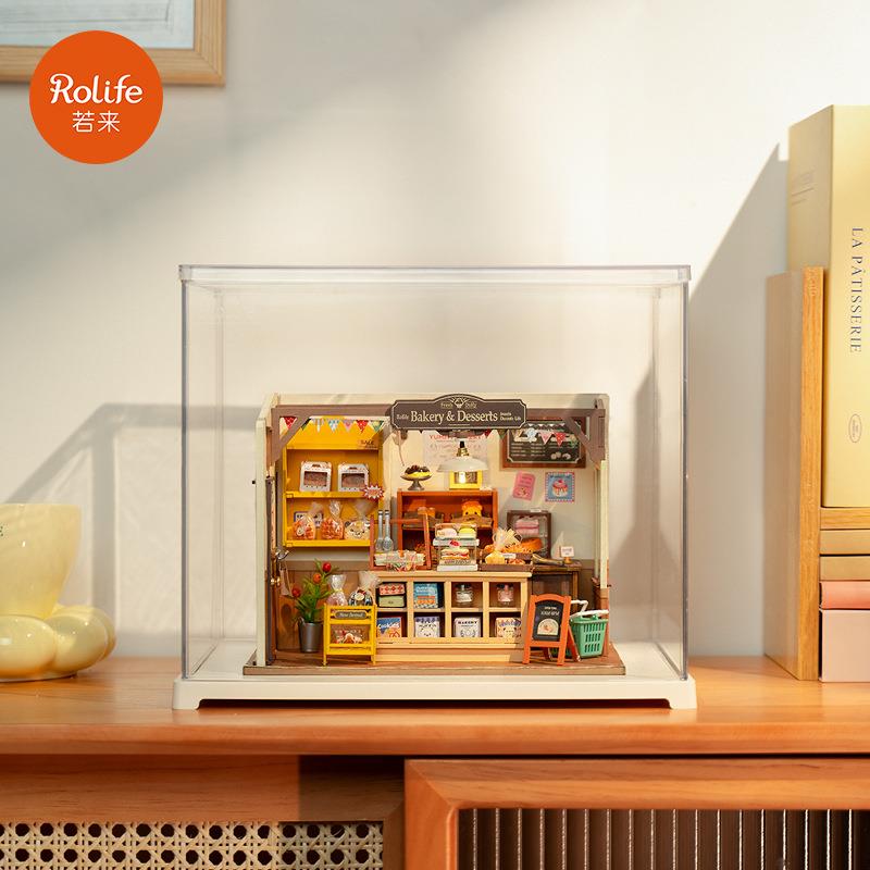 若态rolife若来DIY小屋防尘罩展示盒家用仿亚克力玩具收纳盒透明