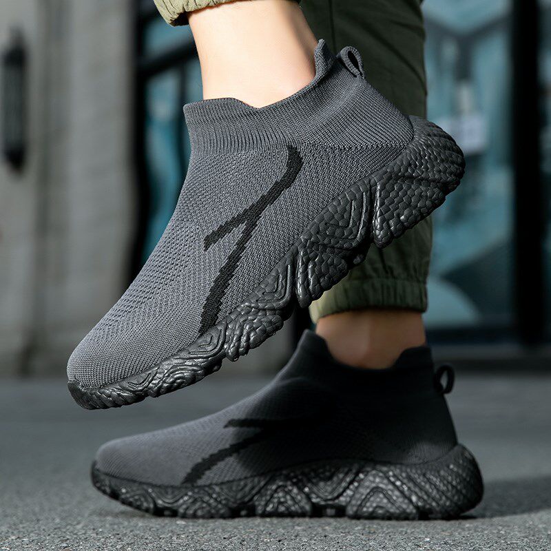 新款男士b休闲鞋百搭软底透气防滑耐磨厚底轻便运动鞋一脚蹬男鞋