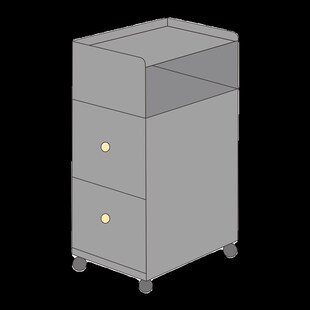 实木床头柜带轮子超窄款 床尾柜夹缝床边儿童小型柜子定制U20