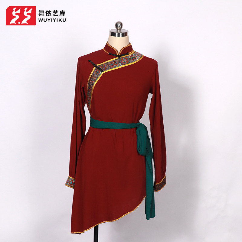 蒙古舞蹈服装现代民族风少数民族舞蹈练功服蒙古女族演出服短款