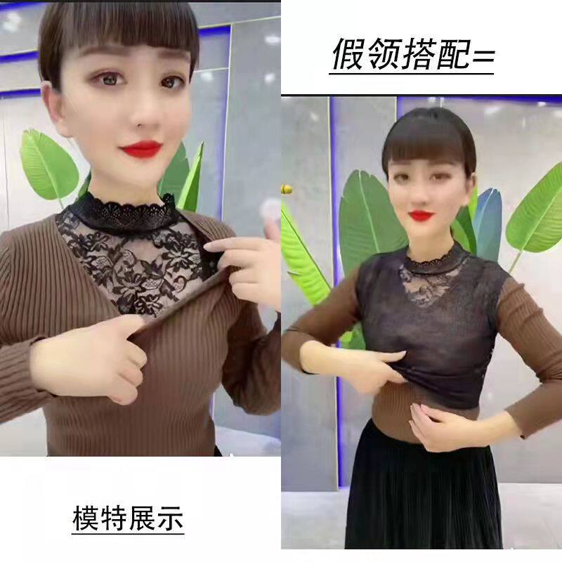蕾丝假领子女百搭假领配毛衣花边假衬衣领无袖V内搭蕾丝打底衫