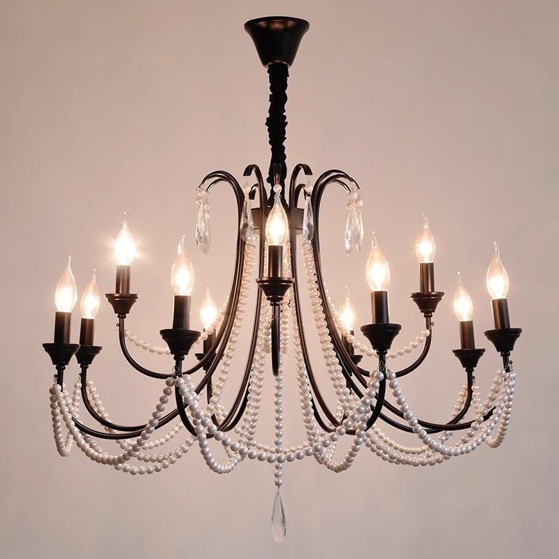 新款法式餐厅灯具大厅轻奢水晶灯复古创意蜡烛卧室灯简约客厅吊灯