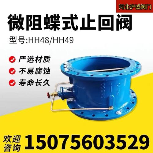 HH48X49X微阻缓闭蝶式止回阀 防水锤铸铁 消声缓闭止回阀厂家直供