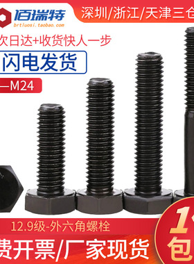 M16M18M20*30x35x40x45x50x55x60x65外六角螺丝12.9级高强度螺栓