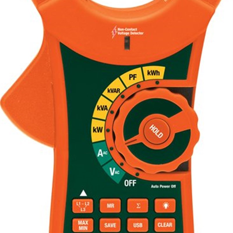 Extech PQ2071 True RMS 1/3 相 1000A 交流电源夹钳表