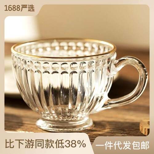耐热玻璃燕麦杯早餐杯女带把牛奶咖啡杯家用带盖勺大肚水